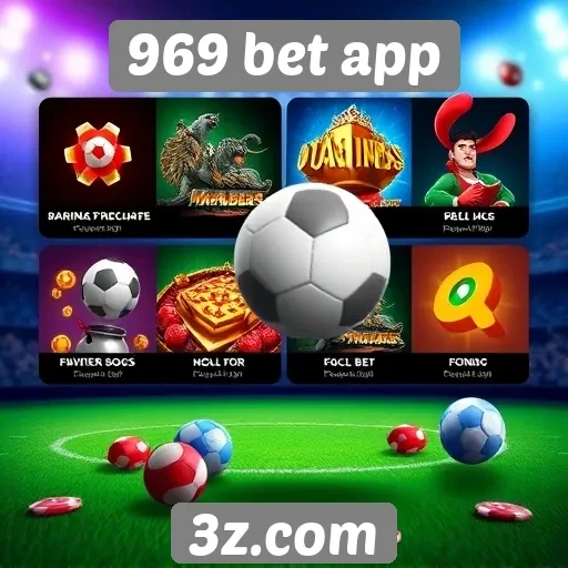 Variedade de jogos oferecidos no 969 bet app